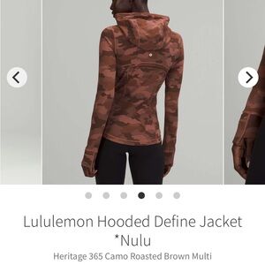 Lululemon (8) Hooded Define Nulu Jacket Brown Multi